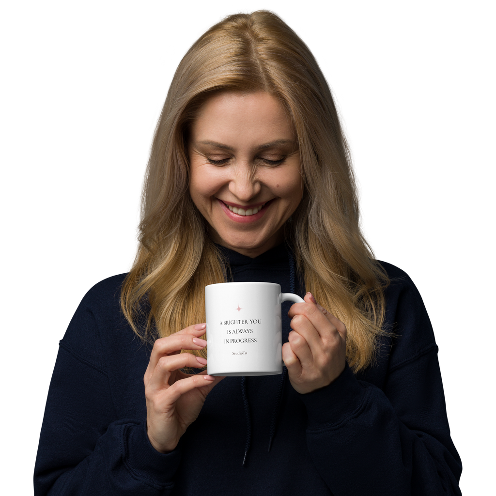 Softly Becoming Inspirational Coffee Mug | Positive Affirmation Gift | White Glossy Ceramic Mug